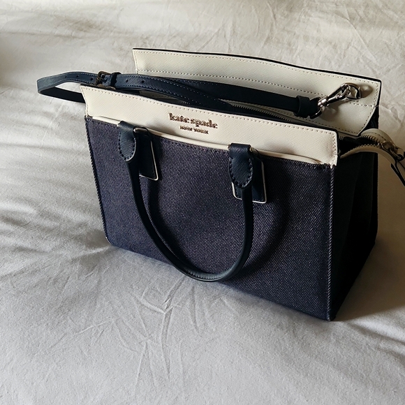 Kate Spade Bag | Kate Spade Cameron Denim Colourblock Satchel | blue/white - Picture 1 of 7